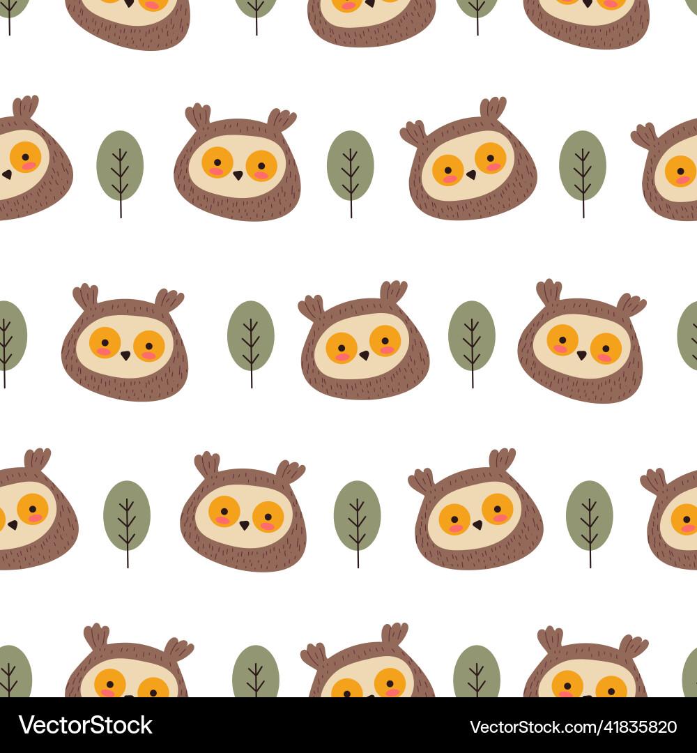 Owl seamless repeated endless pattern Owl seamless repeated endless pattern vector image