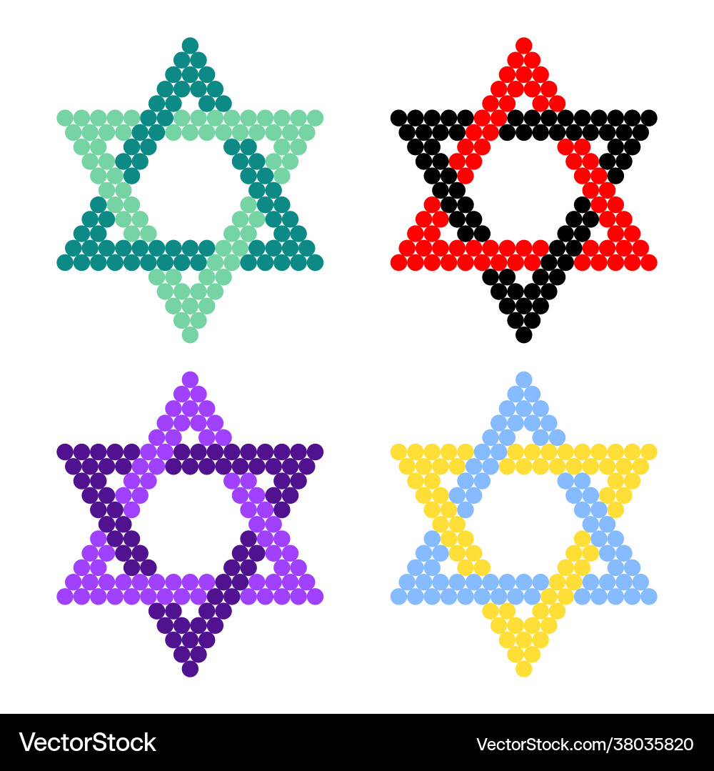 Pixel Star Icon Set - Dots & Patterns Vector Image