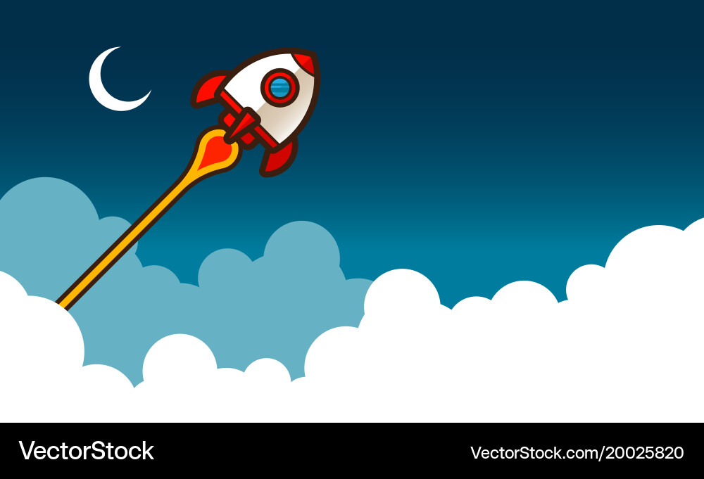 Retro rocket space ship Royalty Free Vector Image