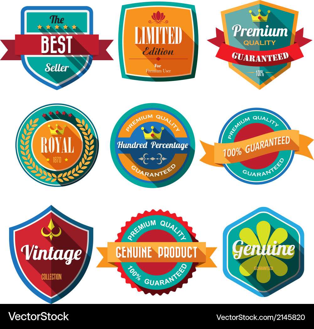 Retro Vintage Badge Set Vector Image
