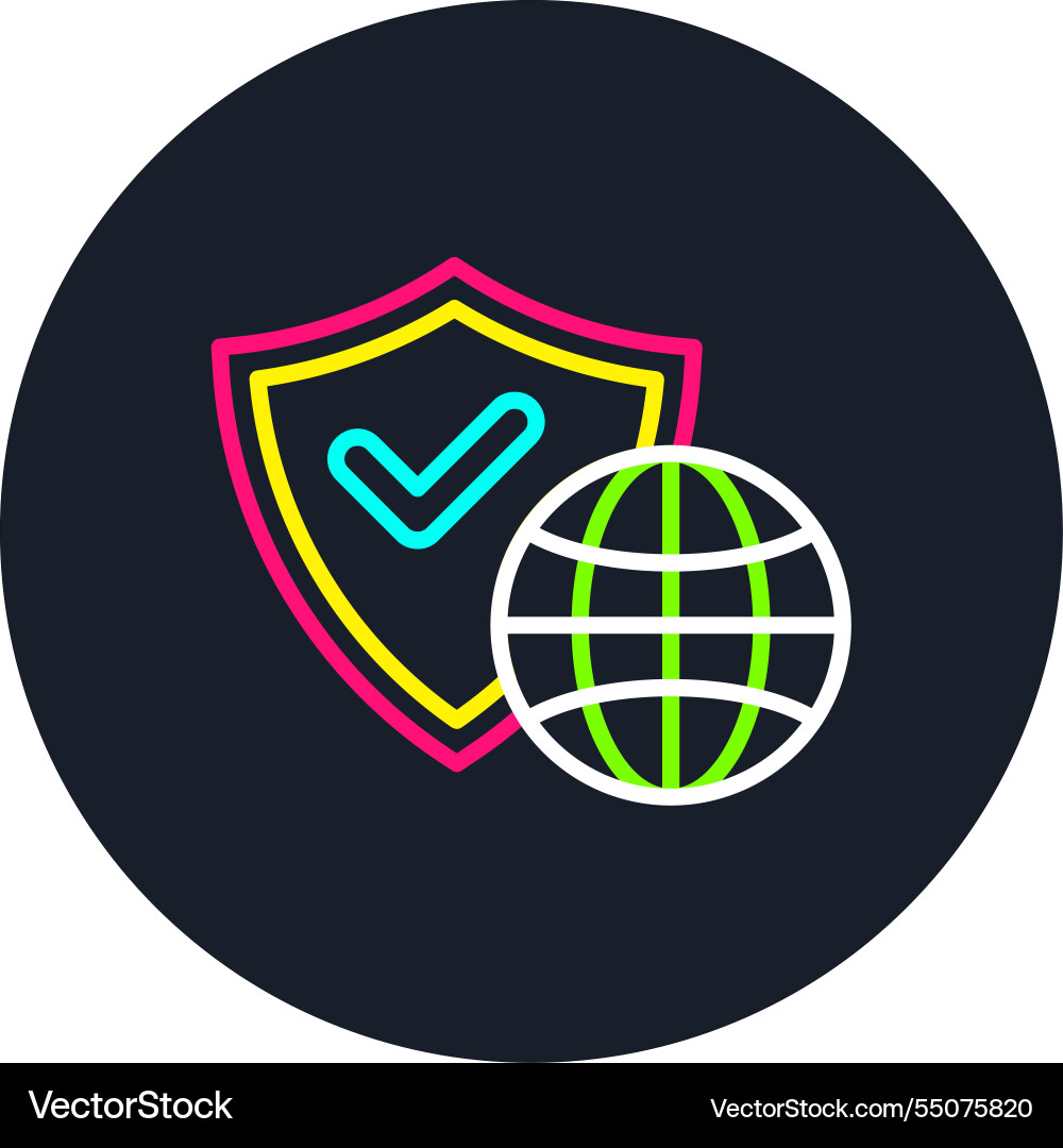 Security line multi color icon Vector Image