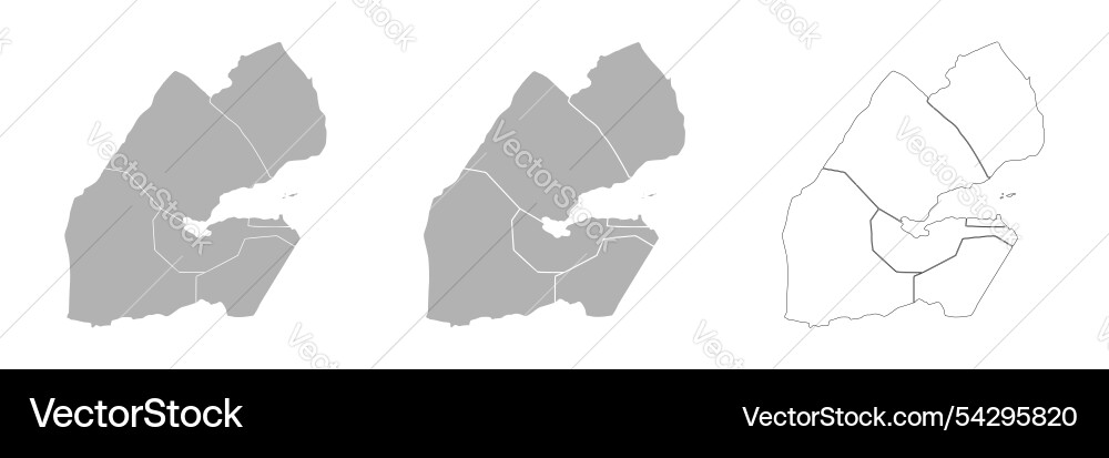 Set of djibouti maps with main map and regional Vector Image