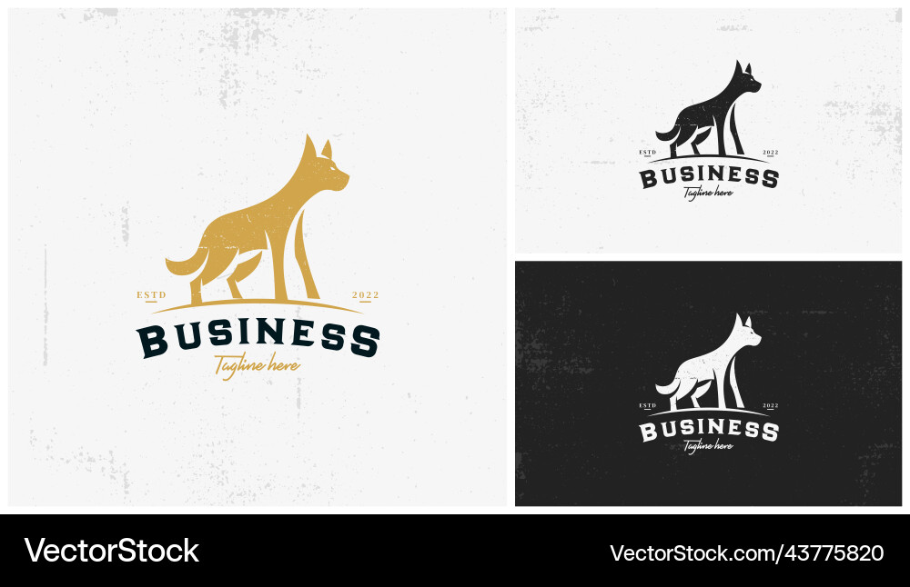 Unique and simple dog logo Royalty Free Vector Image