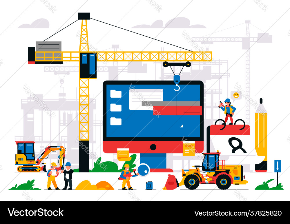 Website is under construction error page Website is under construction error page vector image