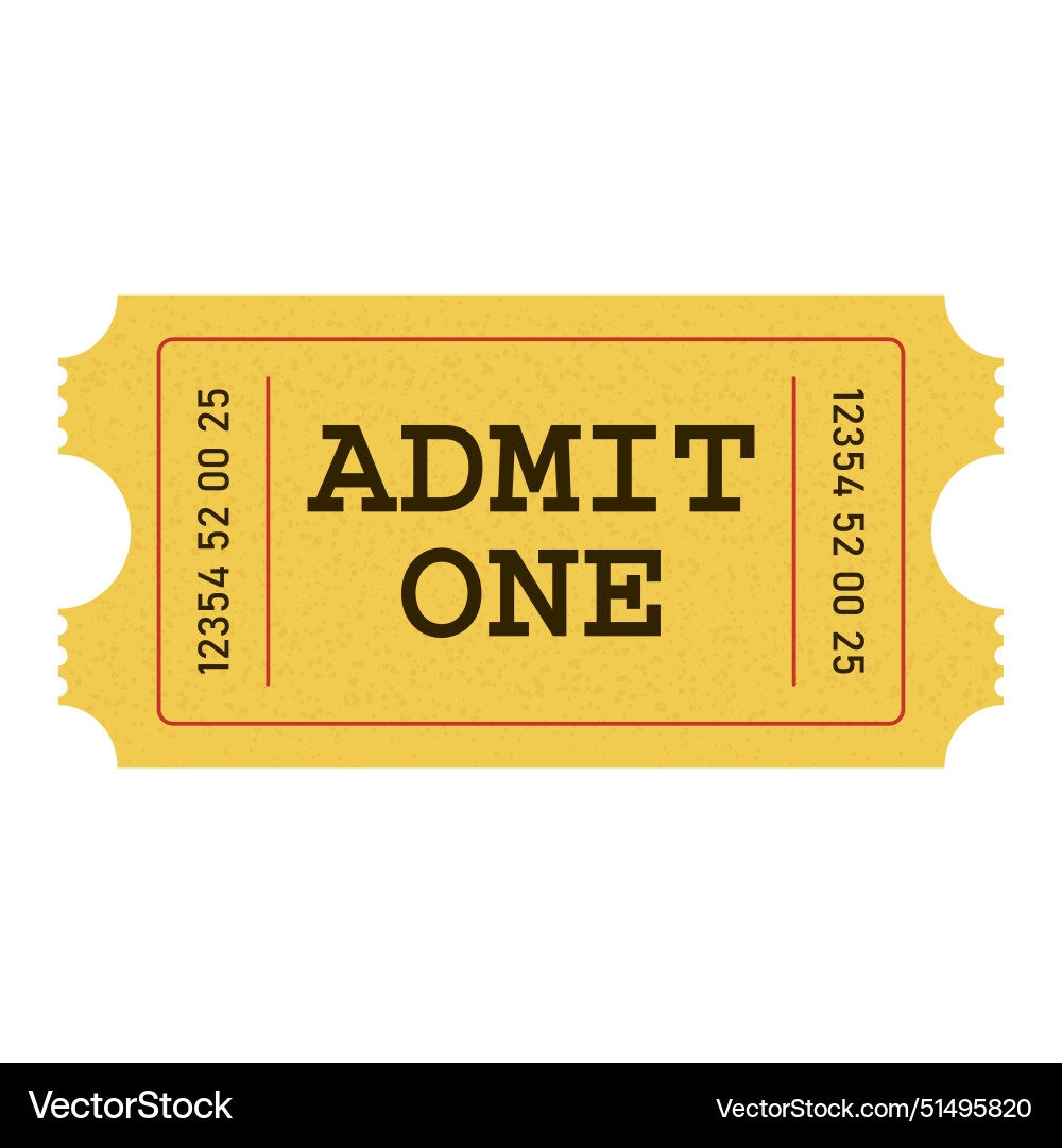 yellow-ticket-template-admit-one-royalty-free-vector-image