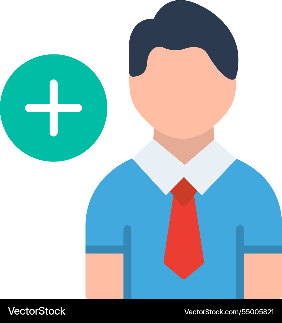 Add user flat icon design vector image