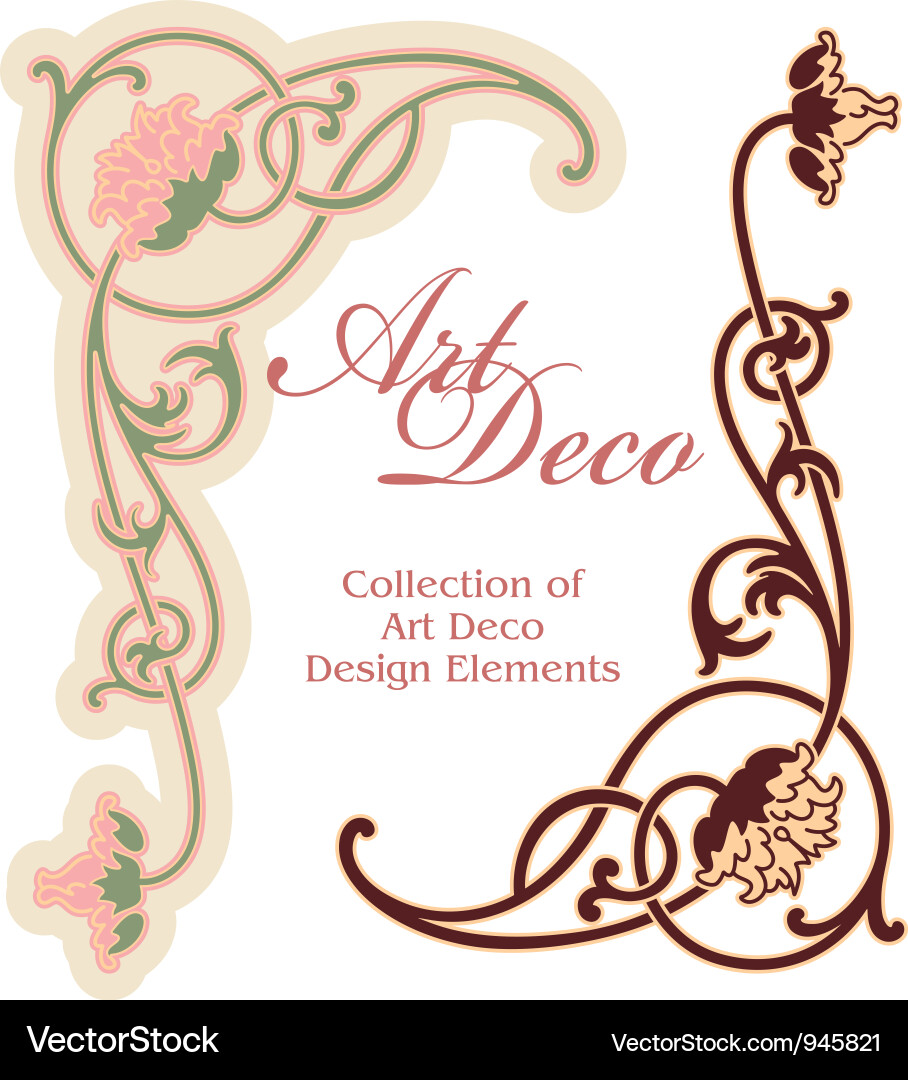 Art Deco Corner Ornament Vektorbild