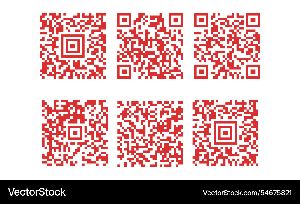 Collection of red barcodes with numbers Collection of red barcodes with numbers vector image