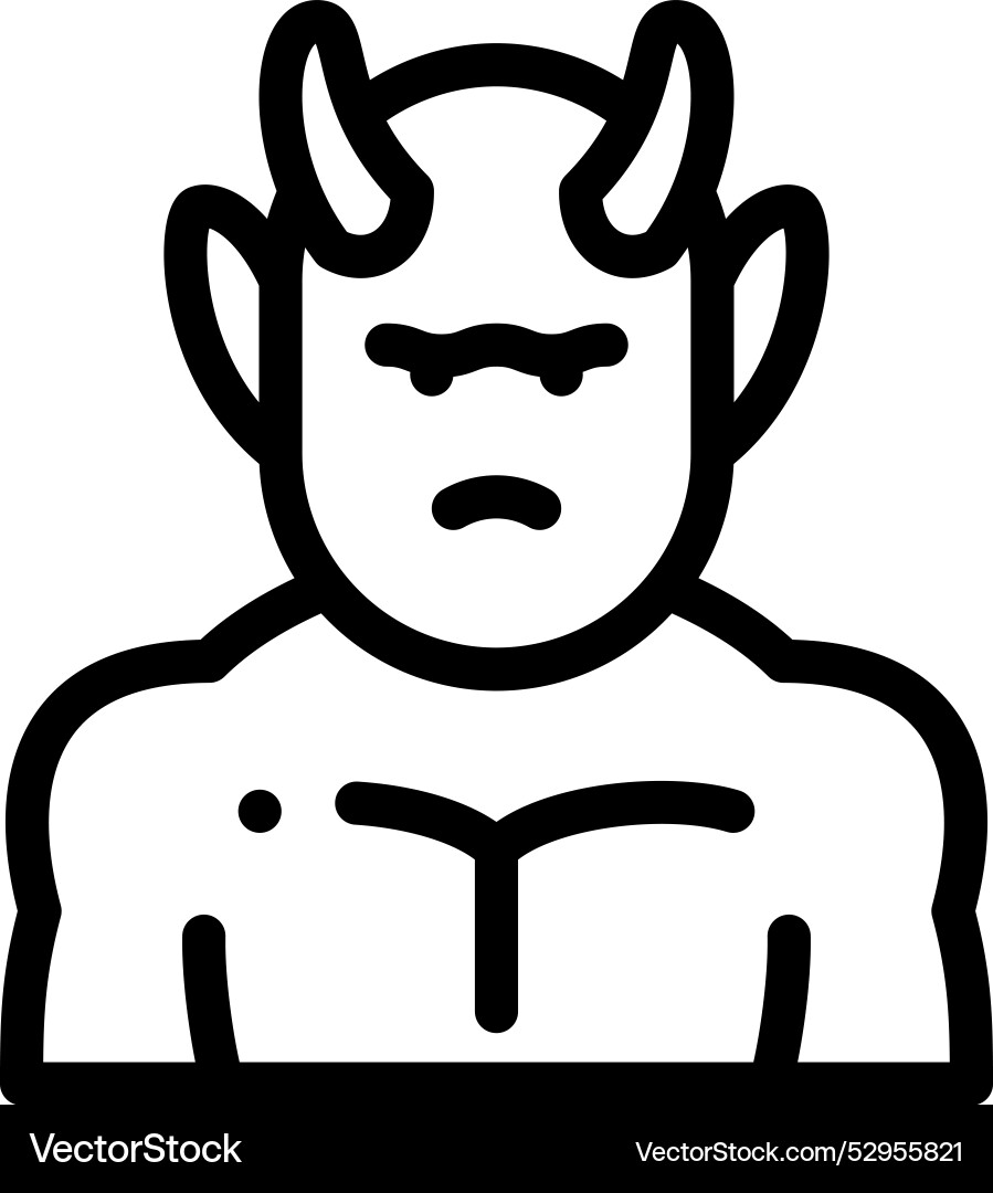 Devil icon thin linear style design isolated Devil icon thin linear style design isolated vector image