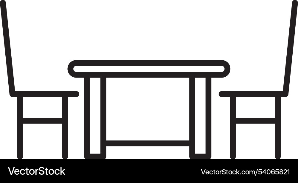 Dining table line icon design Vector Image
