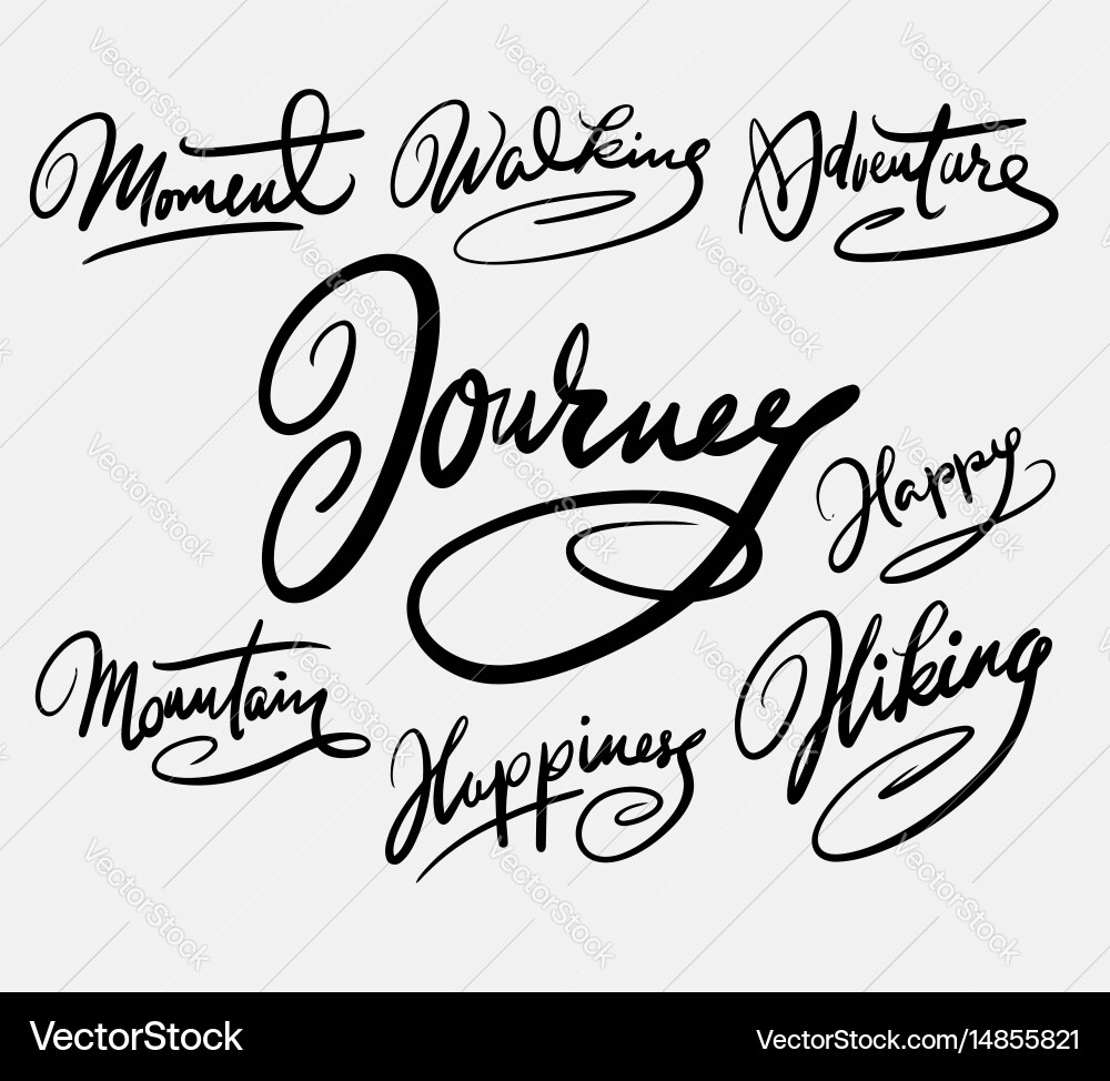 Handwritten Journey & Moment Script vector image