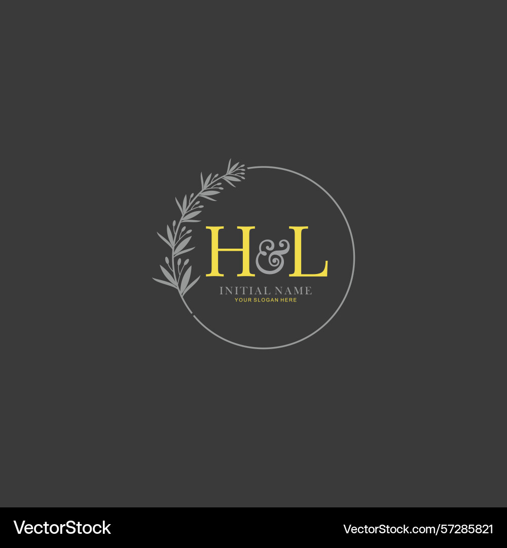 Hl initial logo templates with botanical elements Vector Image