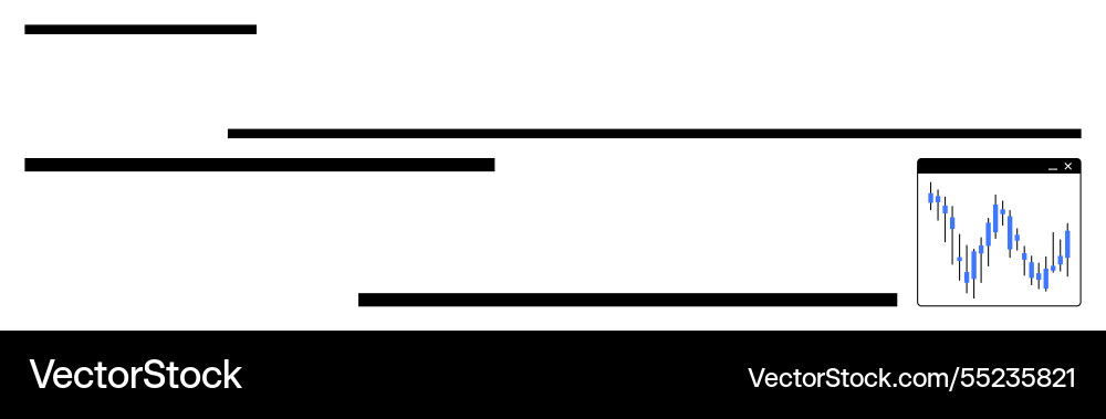 Horizontal bar graph with financial chart element vector image