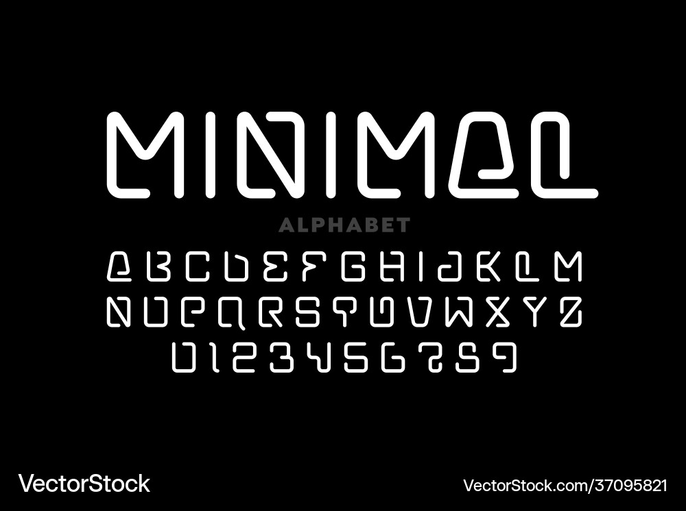Minimal style font Minimal style font vector image
