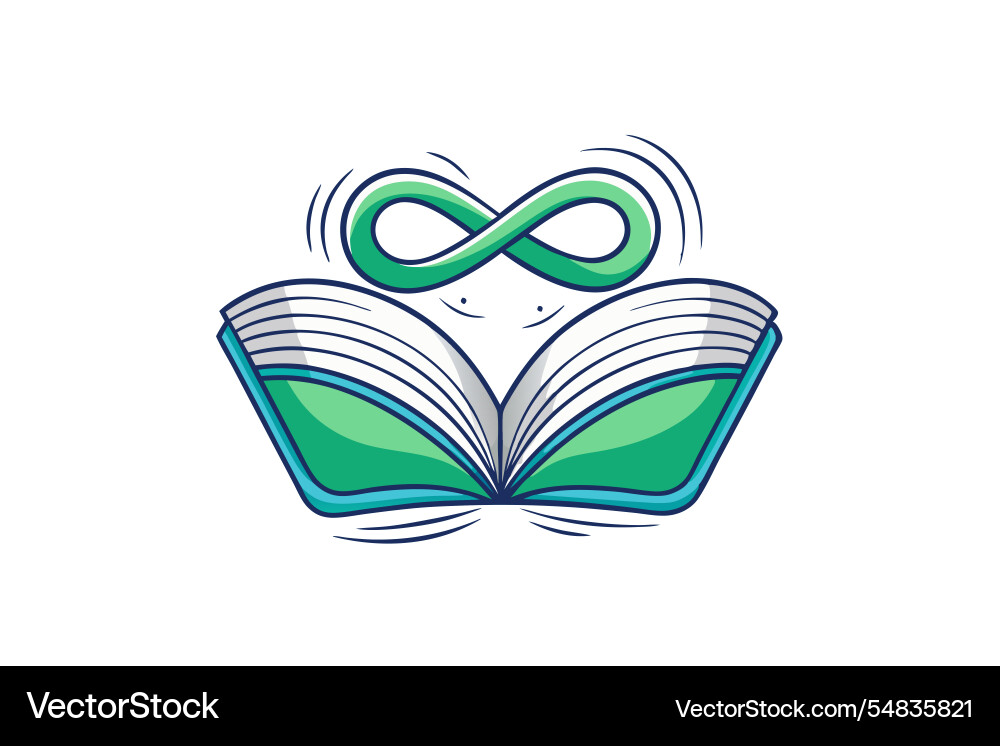 Modern design showing an open book with a glowing Vector Image