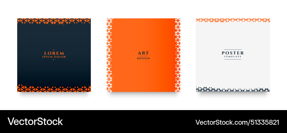 Set of three abstract background with halftone Vector Image