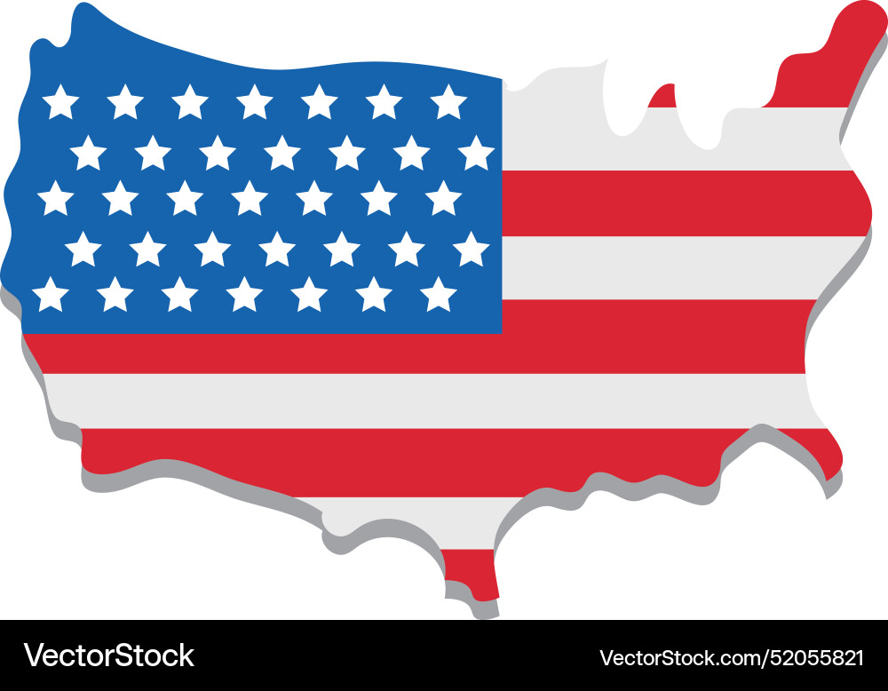 United states map and flag Royalty Free Vector Image