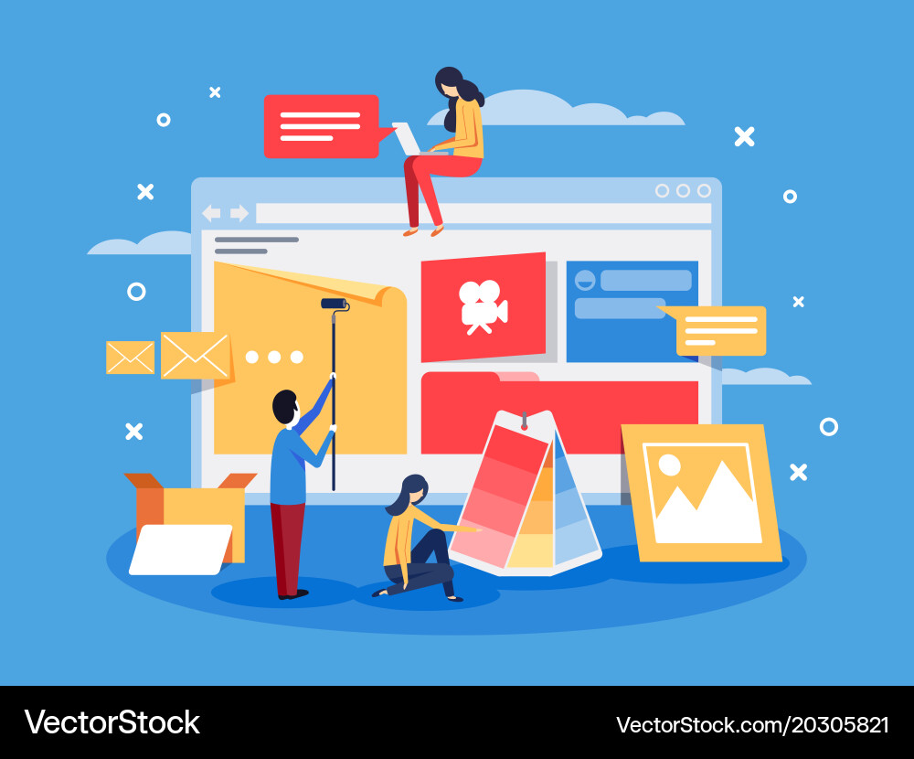 Web Development & Website Creation vector image