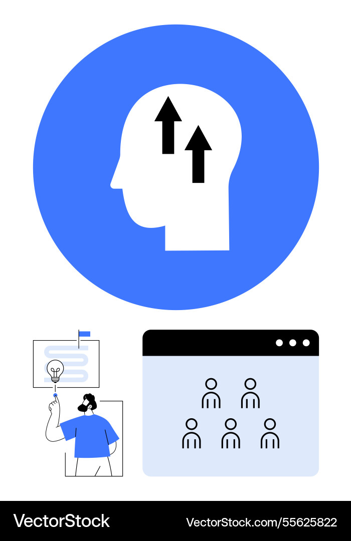 Brainstorming and team collaboration concepts Brainstorming and team collaboration concepts Vector Image