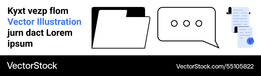 Digital folder communication bubble and document Digital folder communication bubble and document vector image