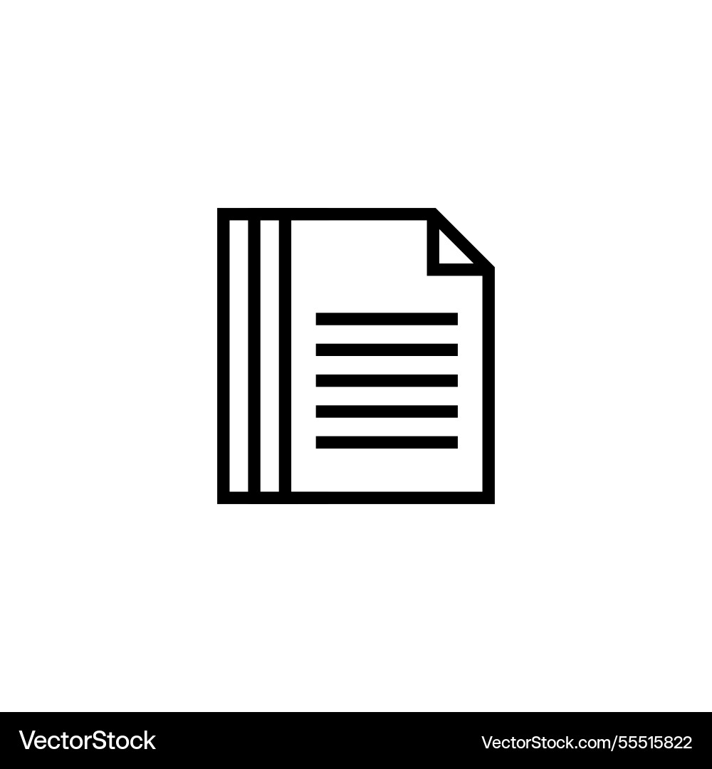 Document with lines icon linear style sign Document with lines icon linear style sign vector image