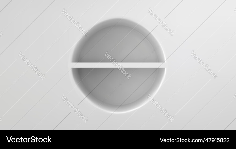 Empty round niche divided into halves by shelf Vector Image