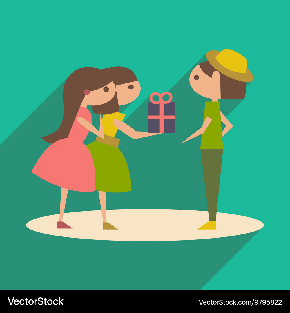 Flat with shadow icon and mobile application Vector Image