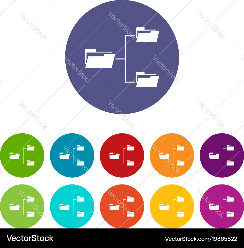 Folders structure set icons vector image