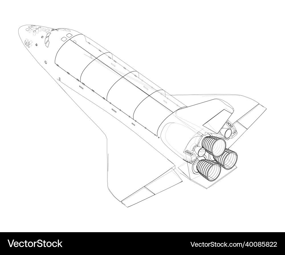Space shuttle rendering of 3d Space shuttle rendering of 3d vector image