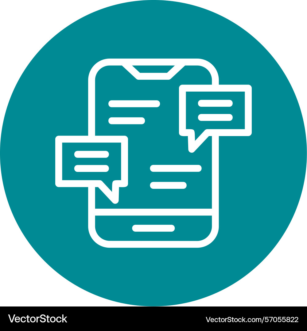Text message line circle style icon design Vector Image