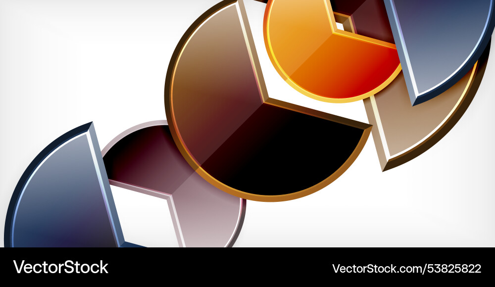 Trendy round shapes with triangular angle design Trendy round shapes with triangular angle design Vector Image
