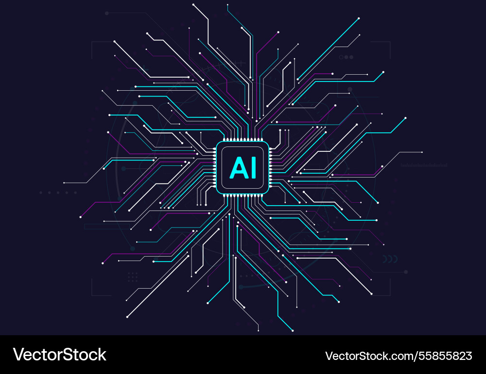 Abstract technology artificial intelligence Abstract technology artificial intelligence vector image