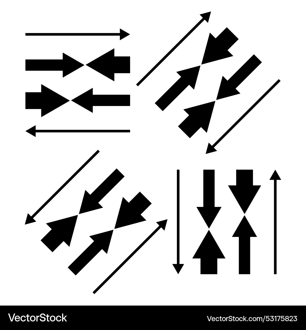 Black arrows in lines stock image Black arrows in lines stock image Vector Image