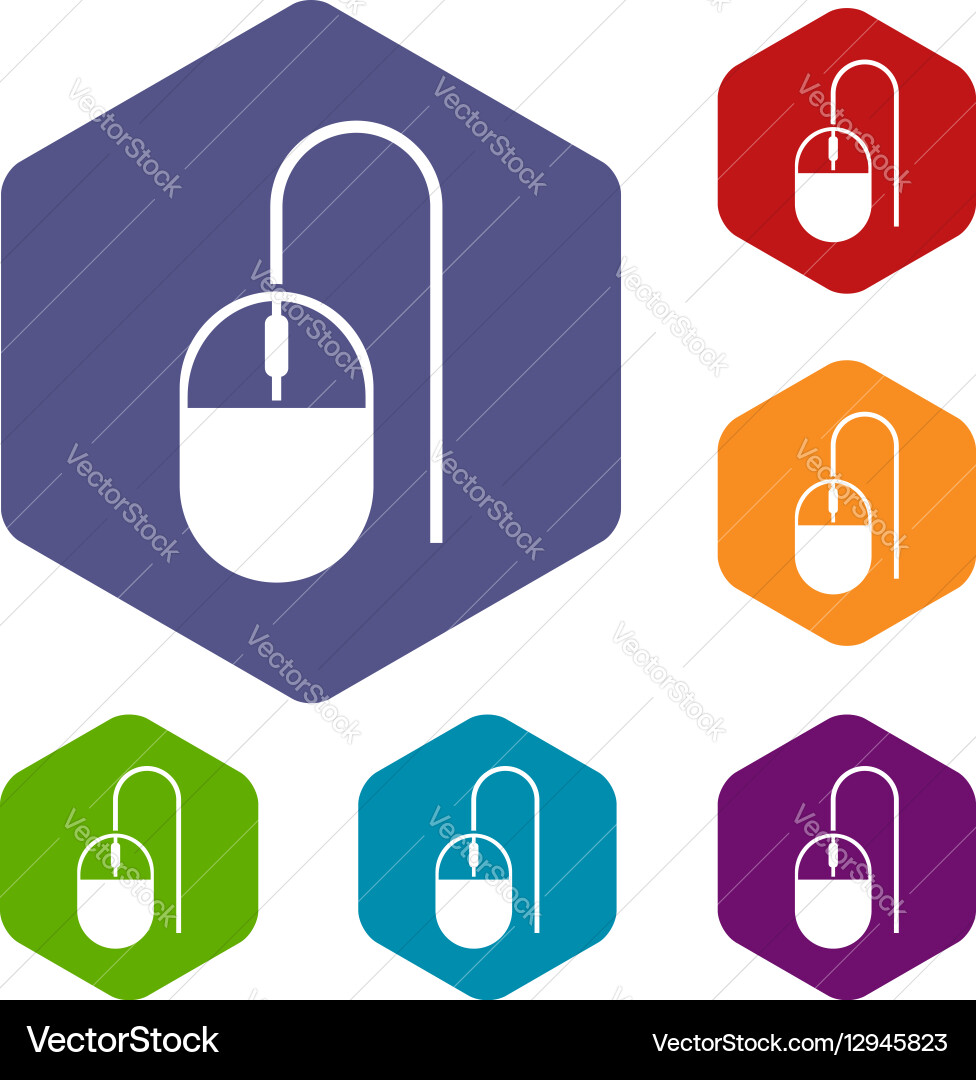 Computer mouse icons set vector image