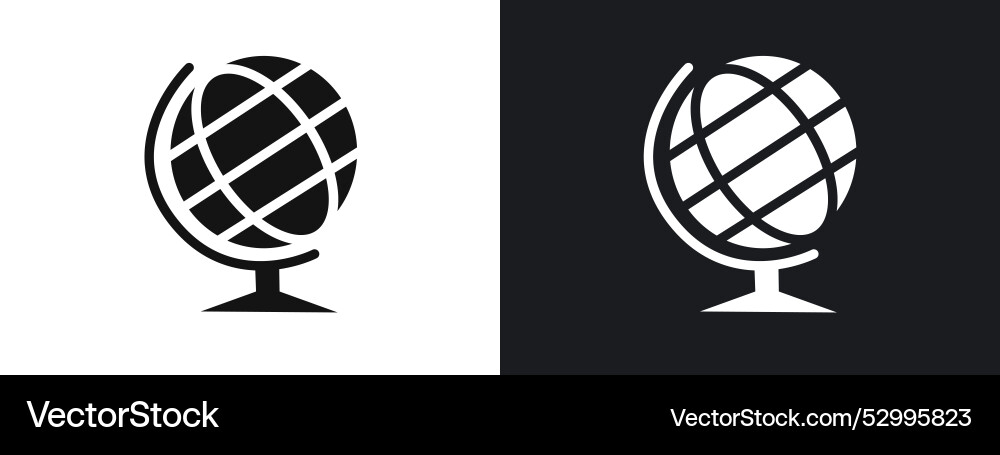 Globe icon linear graphics set in black Globe icon linear graphics set in black Vector Image