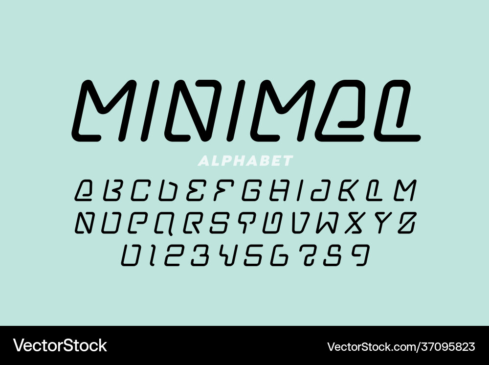 Minimal style font Minimal style font vector image
