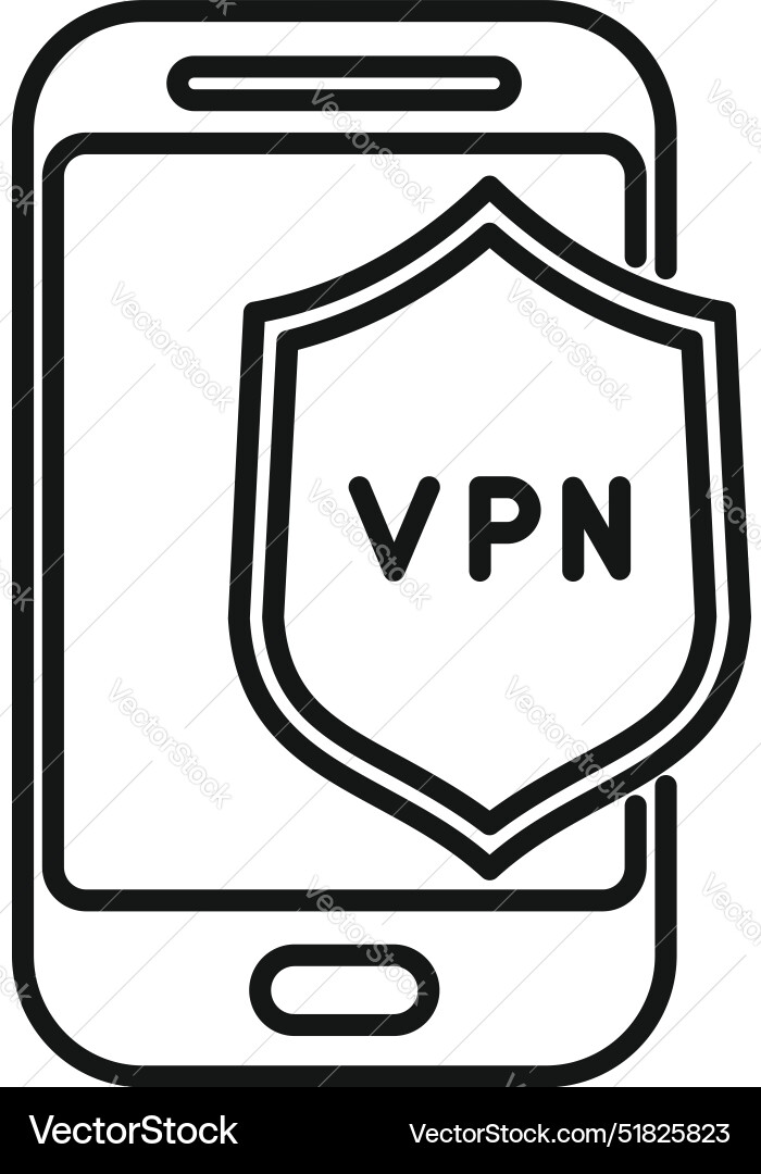 Mobile vpn showing secure connection using virtual Mobile vpn showing secure connection using virtual vector image