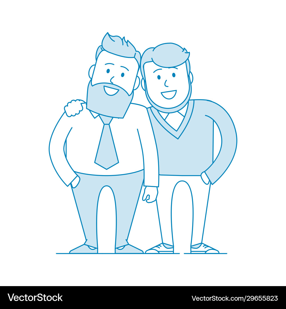 Two happy gay cuddles Vector Image