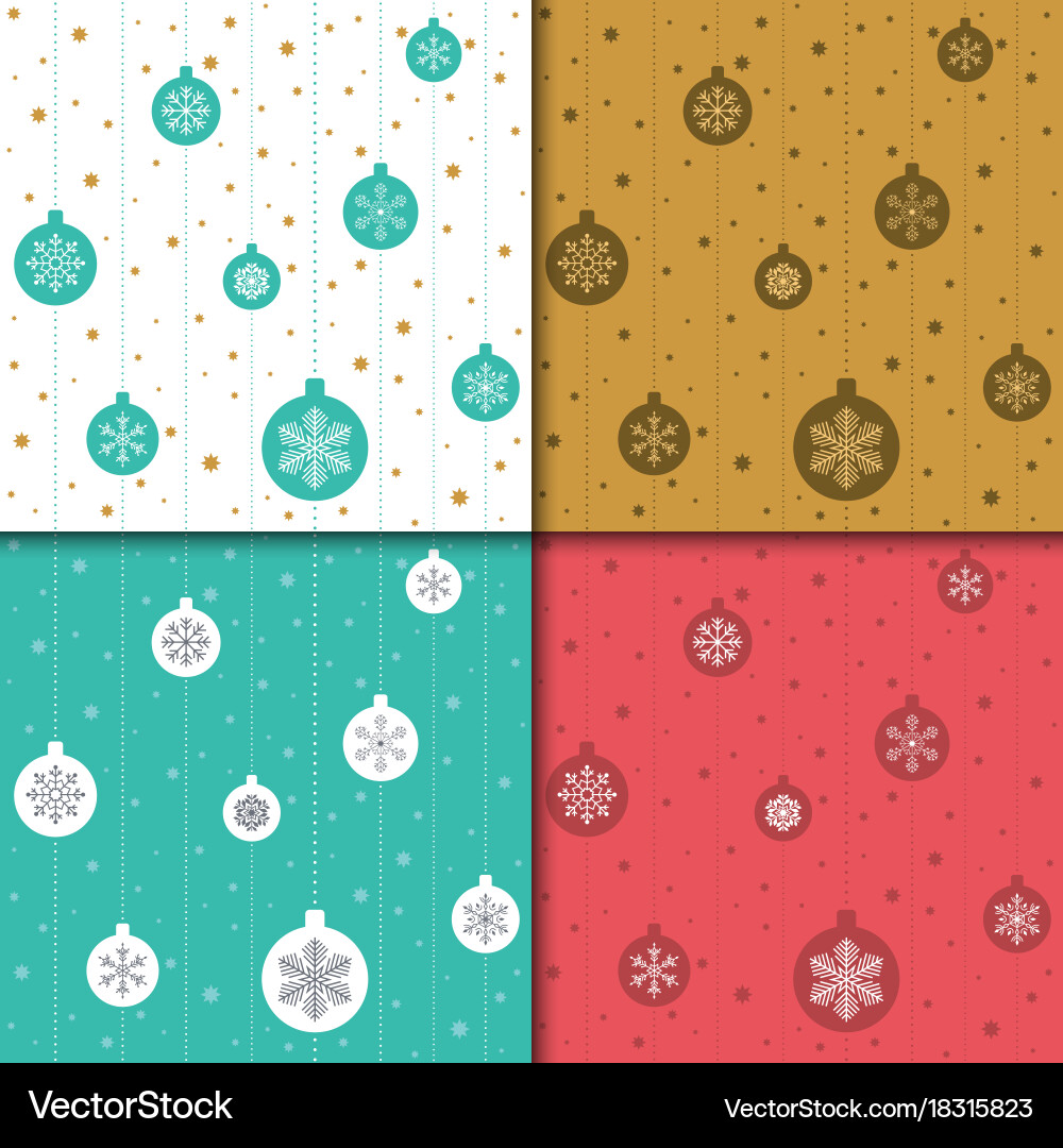 Winter Snowflake Pattern Set Vector Image