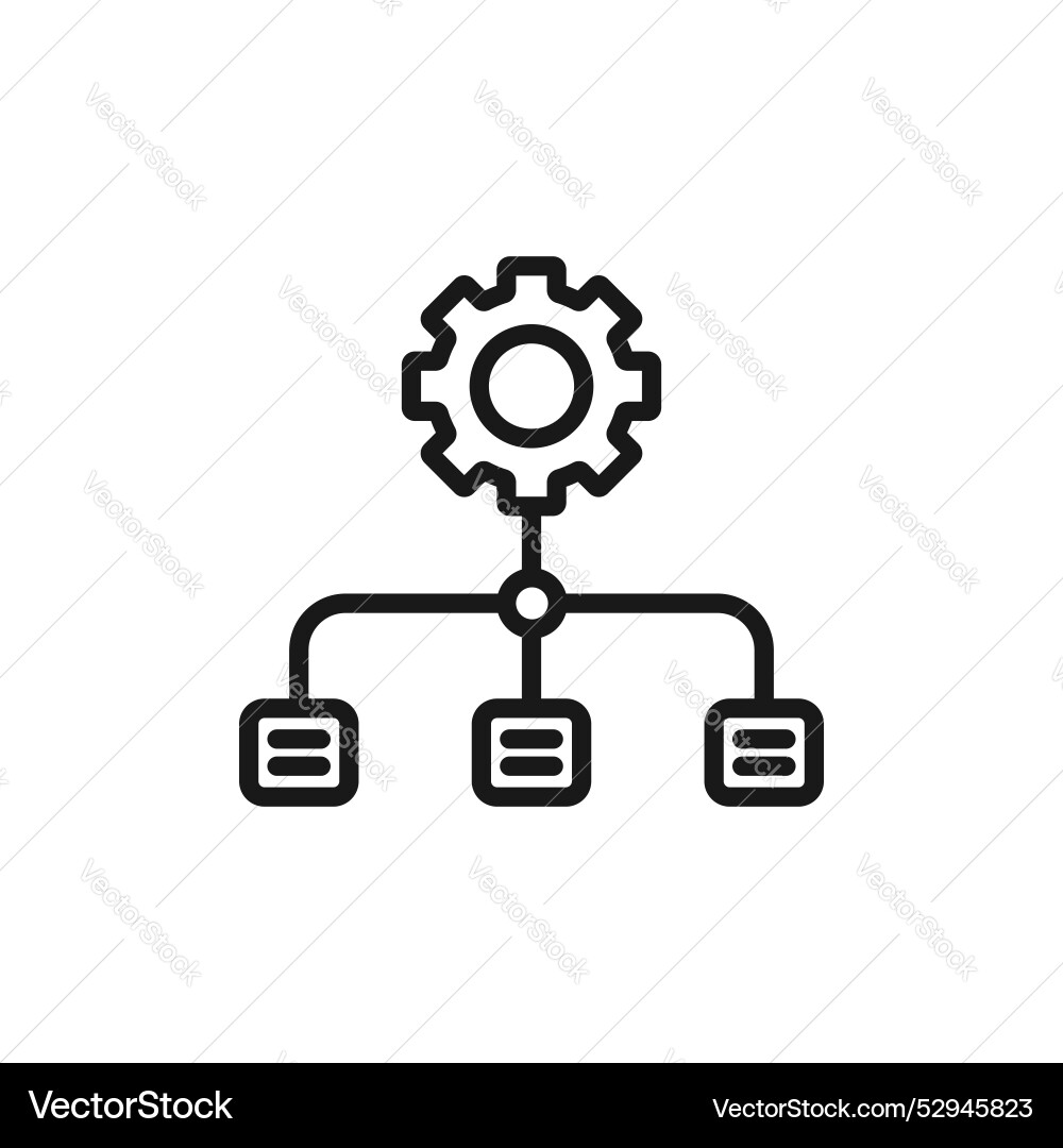 Workflow line icon isolated on white background vector image