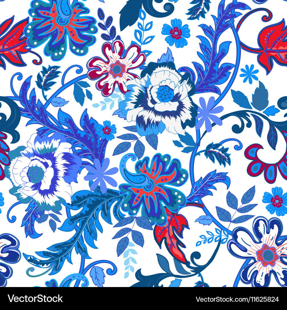 Colorful Floral Paisley Background Vector Image