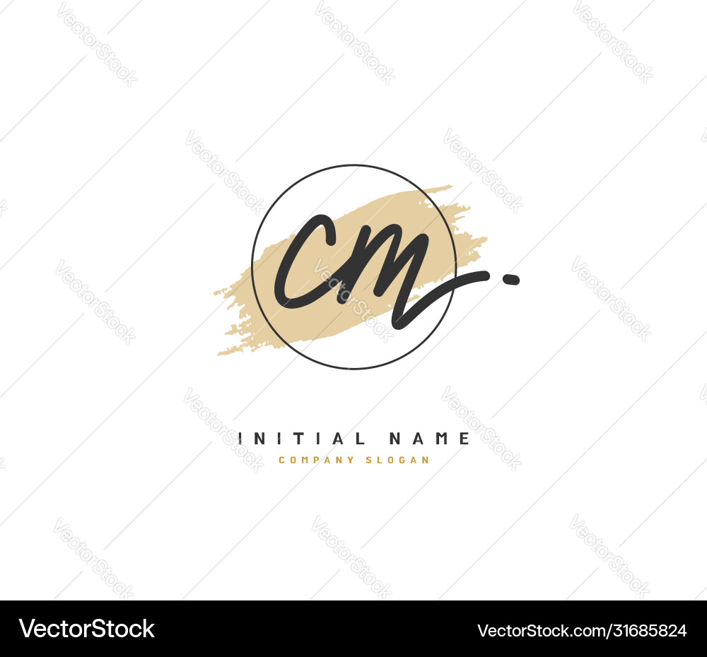 Elegant Initial Logo - CM Beauty vector image