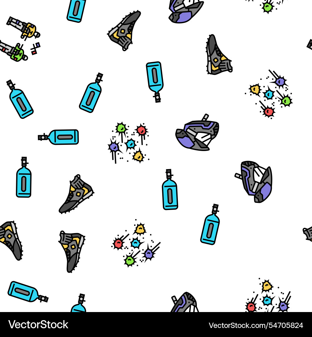 Paintball game player team seamless pattern Paintball game player team seamless pattern vector image