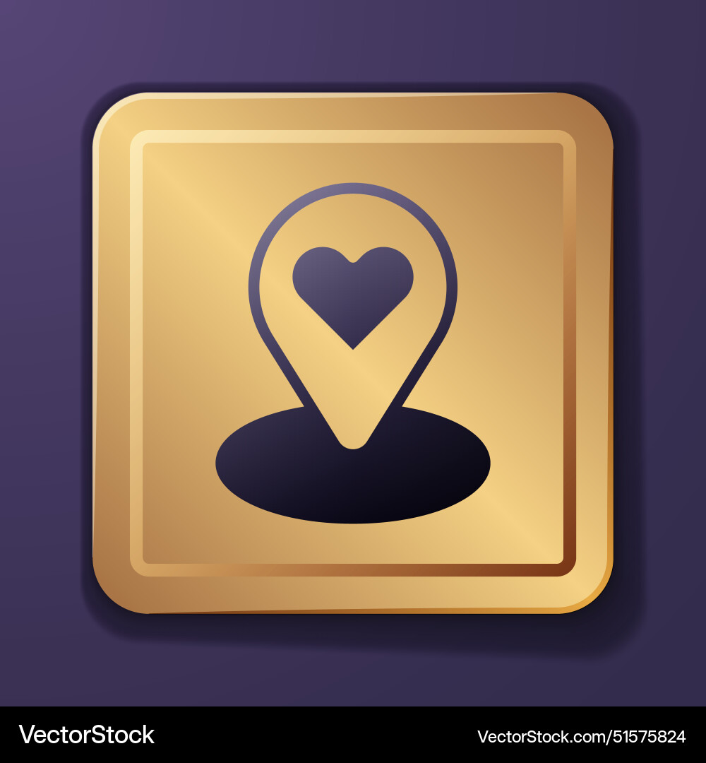 Purple map pointer with heart icon isolated Purple map pointer with heart icon isolated vector image