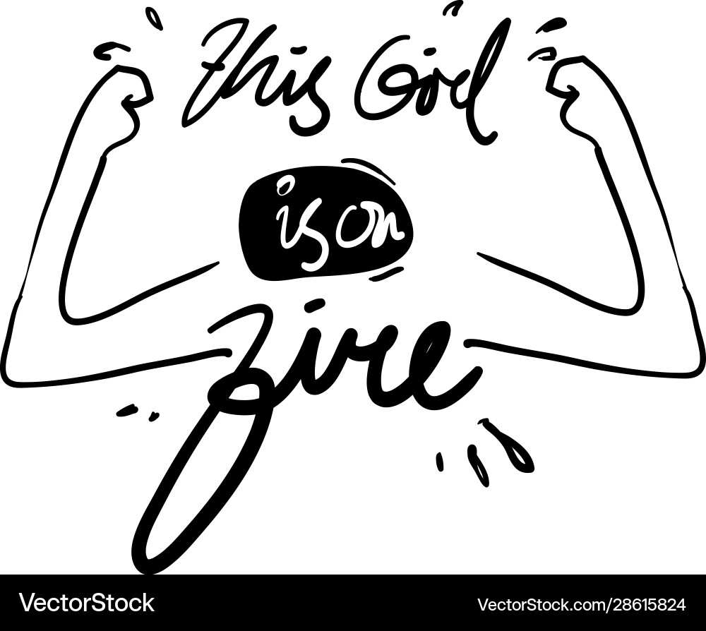 This girl is on fire handdrawn doodle vector image