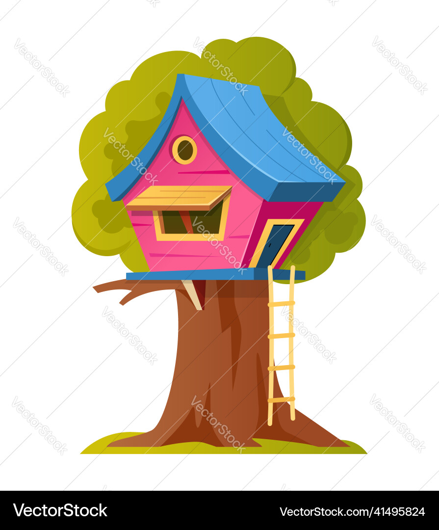 Tree house - flat design style object on white Tree house - flat design style object on white vector image