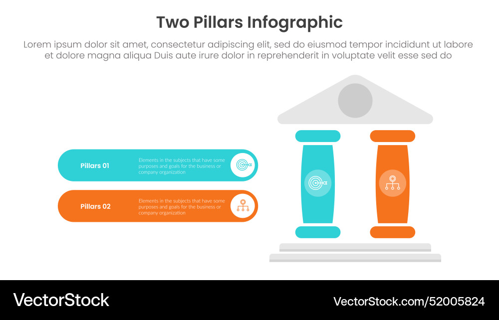 Two pillars framework with ancient classic Vector Image