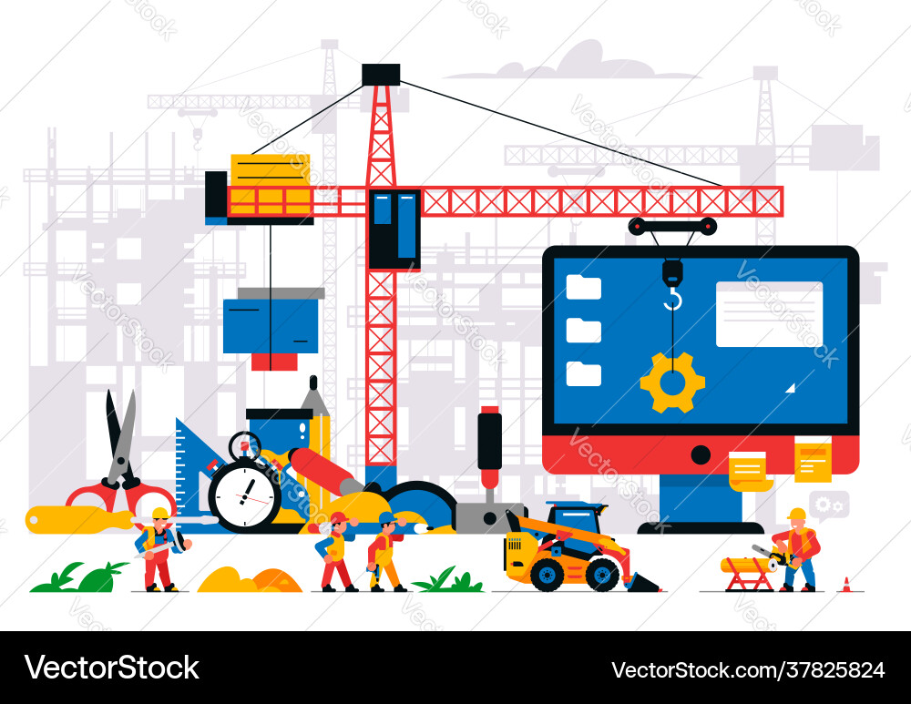 Website is under construction error page Website is under construction error page vector image