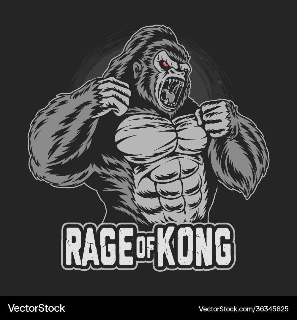Angry Gorilla Kong - Powerful Scream vector image