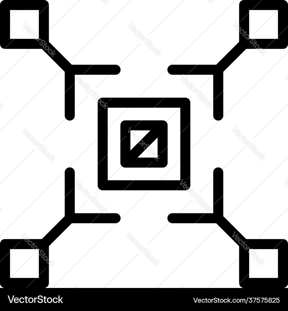 Big data system icon outline style Big data system icon outline style vector image